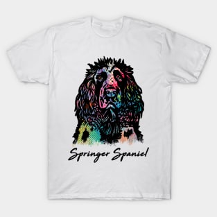 Springer Spaniel Dog - Tie Dye Color T-Shirt